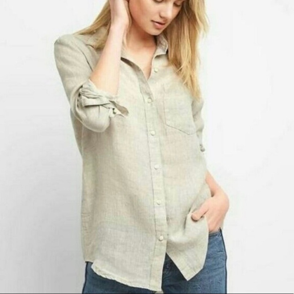 Gap 100% Linen Button Down Shirt